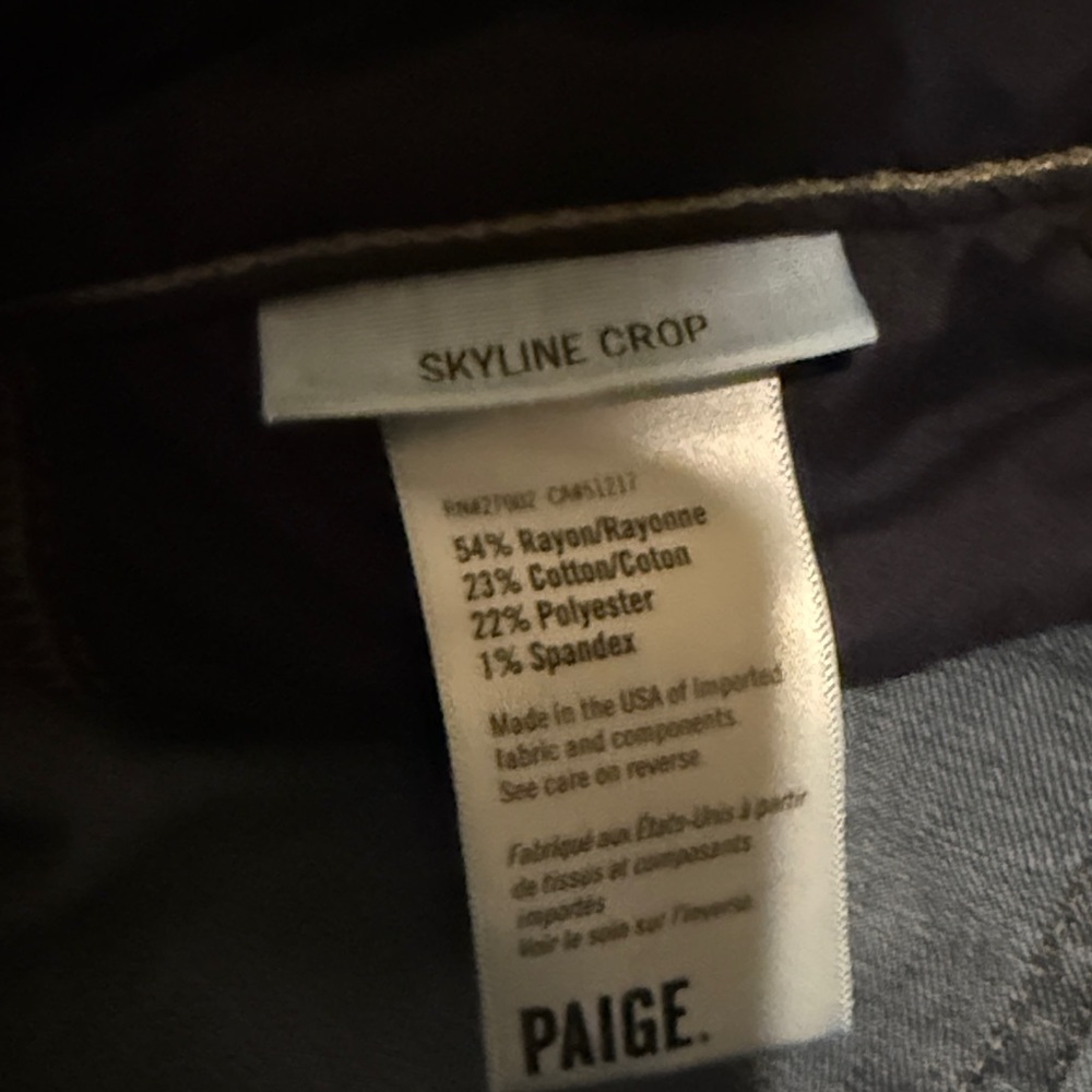 PAIGE Deep Blue Skyline Crop Jeans - Picture 9 of 11